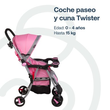 COCHE BEBESIT TWISTER 5224SX ROSA - 4