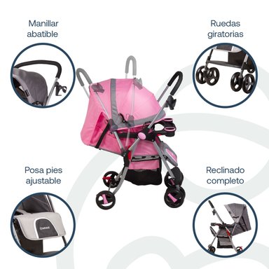 COCHE BEBESIT TWISTER 5224SX ROSA - 5