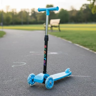 SCOOTER BEBESIT MONOPATÍN NIÑO REGULABLE PLEGABLE XT03 AZUL - 2