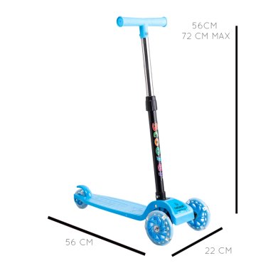 SCOOTER BEBESIT MONOPATÍN NIÑO REGULABLE PLEGABLE XT03 AZUL - 6