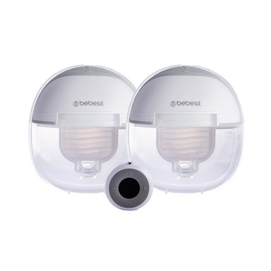 EXTRACTOR LECHE MATERNA DOBLE BEBESIT BLANCO + CONTROL REMOTO + 10 BOLSAS - 1