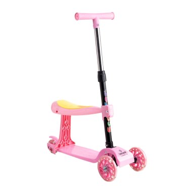 SCOOTER BEBESIT MONOPATÍN 2 EN 1 CON ASIENTO NIÑA PLEGABLE XT04 ROSA - 1