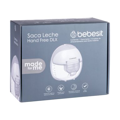 EXTRACTOR LECHE MATERNA BEBESIT BLANCO ELÉCTRICO MANOS LIBRE + 10 BOLSAS - 9
