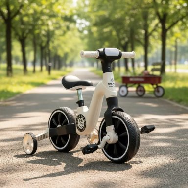 TRICICLO BEBESIT BICICLETA APRENDIZAJE PEDALES 2 EN 1 XT05 BLANCO - 2