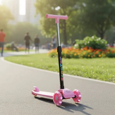SCOOTER MONOPATIN NIÑA REGULABLE PLEGABLE XT03 ROSA BEBESIT - 2