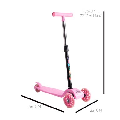 SCOOTER MONOPATIN NIÑA REGULABLE PLEGABLE XT03 ROSA BEBESIT - 6