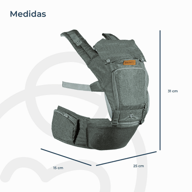 PORTABEBÉS BEBESIT ARNÉS CON ASIENTO CUIDADOS CADERA HIP SEAT GRIS - 7