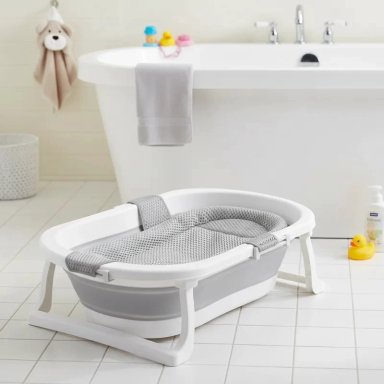 BAÑERA BEBESIT PLEGABLE BEBE HAMACA JELLY GRIS - 2