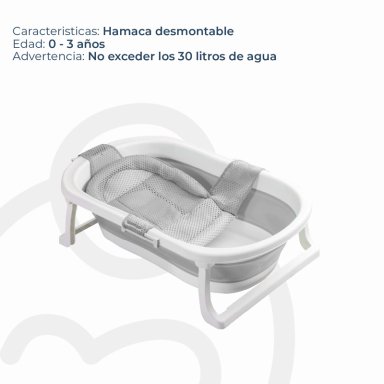BAÑERA BEBESIT PLEGABLE BEBE HAMACA JELLY GRIS - 7