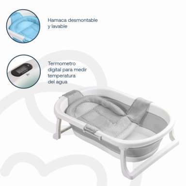BAÑERA BEBESIT PLEGABLE BEBE HAMACA JELLY GRIS - 8