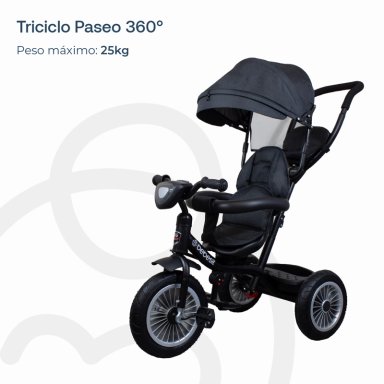 TRICICLO PASEO INFANTIL 360 1326 LX NEGRO BEBESIT - 5