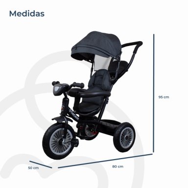 TRICICLO PASEO INFANTIL 360 1326 LX NEGRO BEBESIT - 7