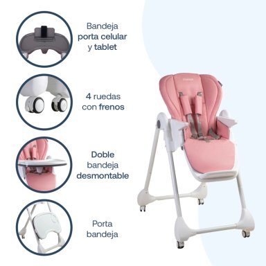 SILLA DE COMER EASYFEED ROSADO BEBESIT - 4