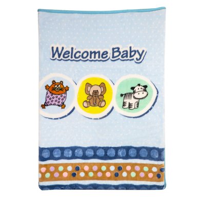 FRAZADA ANIMALES CELESTE BEBESIT - 1