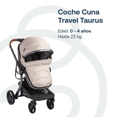 COCHE CUNA TRAVEL SYSTEM TAURUS BEIGE - 2