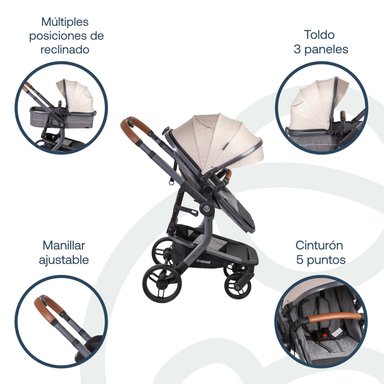 COCHE CUNA TRAVEL SYSTEM TAURUS BEIGE - 3