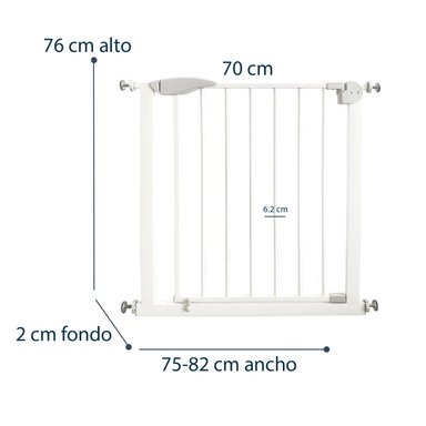 REJA DE SEGURIDAD BEBE MASCOTA DOBLE SEGURO 75 A 82 CM - 7