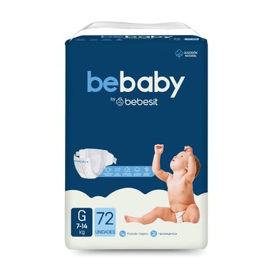 PAÑALES BEBABY PREMIUM BY BEBESIT G 72U HIPOALERGÉNICO - 1