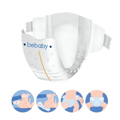 PAÑALES BEBABY PREMIUM BY BEBESIT M 80U HIPOALERGÉNICO - 6