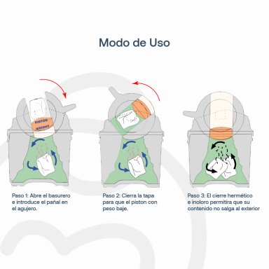 CONTENEDOR BASURERO DE PAÑALES PLATEADO BEBESIT - 8