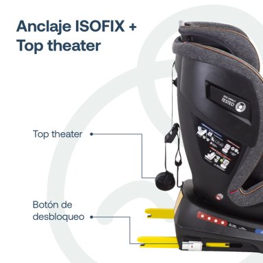 SILLA DE AUTO CONVERTIBLE ISOFIX SUPRA 360º PREMIUM GRIS - 8