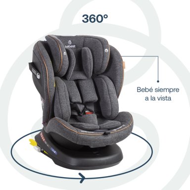 SILLA DE AUTO CONVERTIBLE ISOFIX SUPRA 360º PREMIUM GRIS - 9