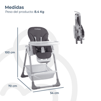 SILLA DE COMER SNACK LX GRIS BEBESIT - 6