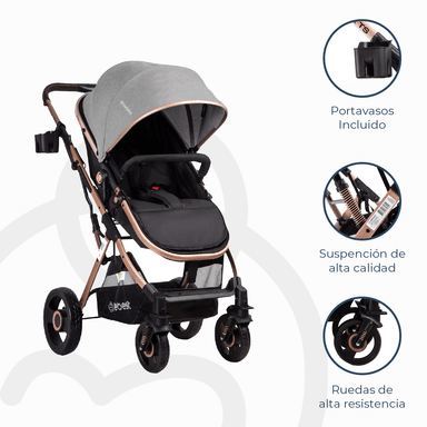 COCHE CUNA PASEO VOX GOLD GRIS BEBESIT - 6