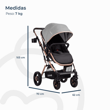 COCHE CUNA PASEO VOX GOLD GRIS BEBESIT - 7