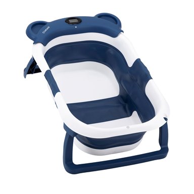 BAÑERA PLEGABLE SMART BEAR VIAJES BEBE AZUL CON TERMÓMETRO - 3