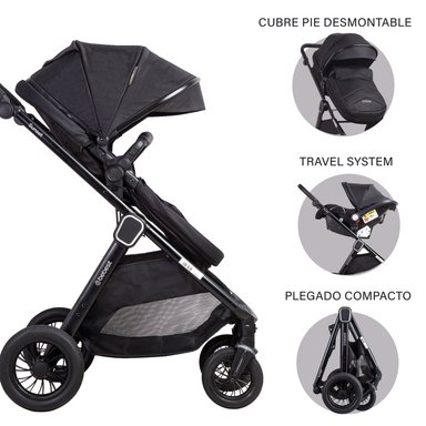 COCHE CUNA TRAVEL SYSTEM ISOFIX SUNSET PREMIUM NEGRO BEBESIT - 7