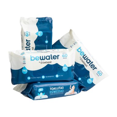 TOALLAS HÚMEDAS BEWATER BEBESIT - BOLSA 4X60 UNIDADES - 2