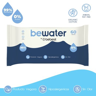 TOALLAS HÚMEDAS BEWATER BEBESIT - BOLSA 4X60 UNIDADES - 5