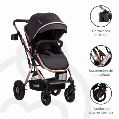 COCHE CUNA PASEO VOX GOLD NEGRO BEBESIT - 5