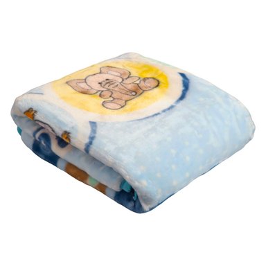FRAZADA REVERSIBLE ANIMAL CELESTE BEBESIT - 1