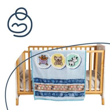 FRAZADA REVERSIBLE ANIMAL CELESTE BEBESIT - 4