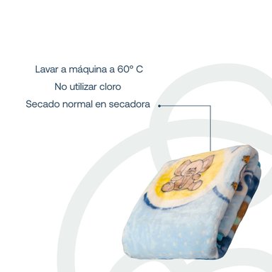FRAZADA REVERSIBLE ANIMAL CELESTE BEBESIT - 5