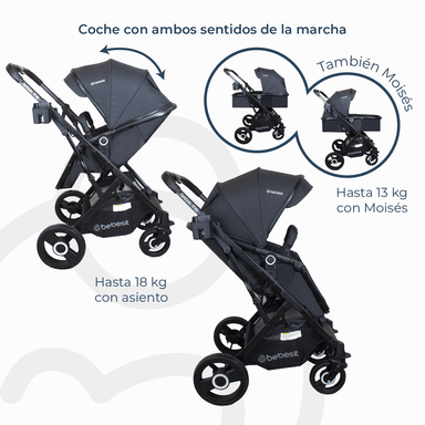 COCHE CUNA PASEO VOX NEGRO BEBESIT - 8