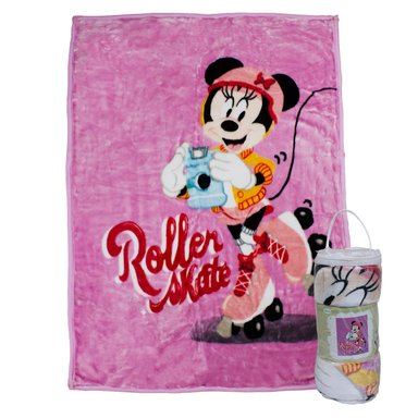 FRAZADA ULTRA SOFT MINNIE ROLLER 110X140CM ROSADO DISNEY - 1