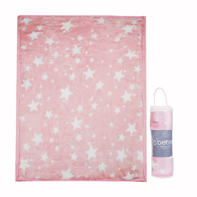 FRAZADA ULTRA SOFT ESTRELLA 80X110CM ROSADO BEBESIT - 1
