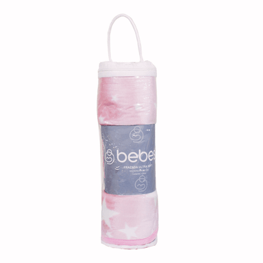 FRAZADA ULTRA SOFT ESTRELLA 80X110CM ROSADO BEBESIT - 3