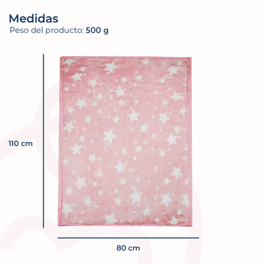 FRAZADA ULTRA SOFT ESTRELLA 80X110CM ROSADO BEBESIT - 7