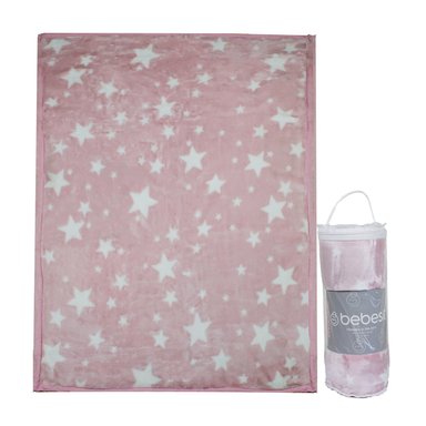 FRAZADA ULTRA SOFT ESTRELLA 110X140CM ROSADO BEBESIT - 1