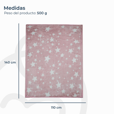 FRAZADA ULTRA SOFT ESTRELLA 110X140CM ROSADO BEBESIT - 4