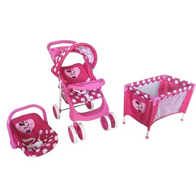 COCHE DE JUGUETE PARA MUÑECA + CUNA MINNIE DISNEY - 1
