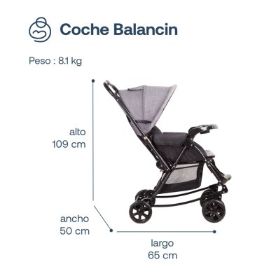 COCHE CUNA BALANCIN SX GRIS MELANGE BEBESIT - 7