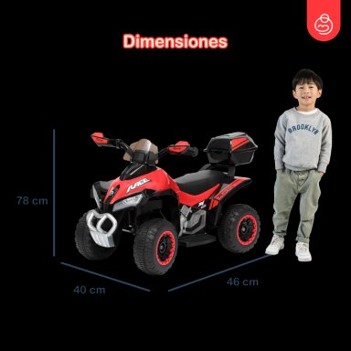 CUADRIMOTO A BATERÍA QUAD LX EN COLOR ROJO BEBESIT - 6