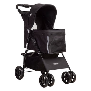 COCHE MASCOTA PLEGABLE PRO PERRO GATO EN COLOR NEGRO BEEPET BEBESIT - 1