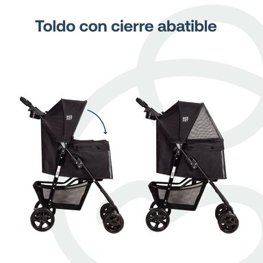 COCHE MASCOTA PLEGABLE PRO PERRO GATO EN COLOR NEGRO BEEPET BEBESIT - 5