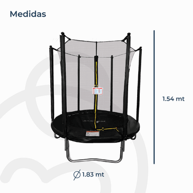CAMA ELÁSTICA TRAMPOLÍN 1,8 MT + MALLA SEGURIDAD - 5